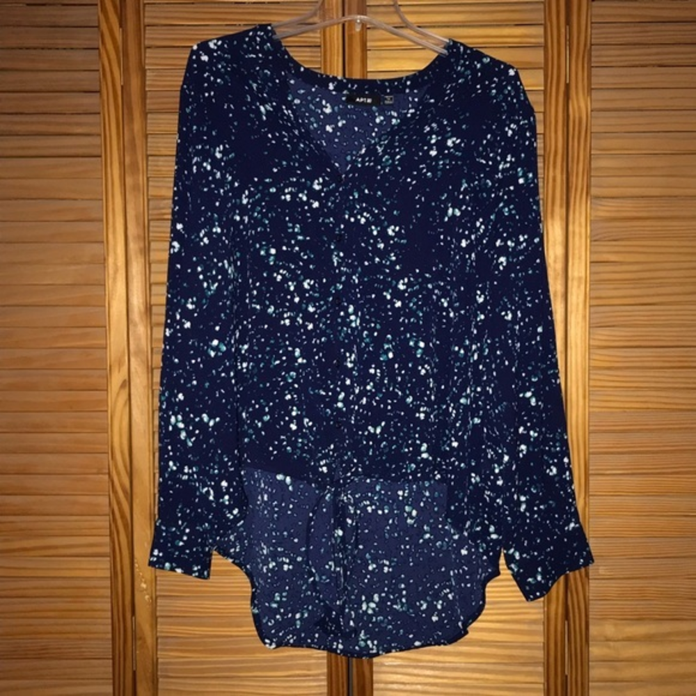 Apt 9 Long Sleeve Button Down Front Tie Front‎